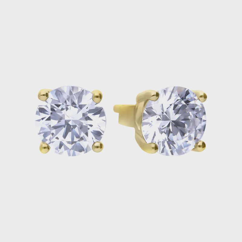 Gold Plated Silver Crystal 1ct Studs Gold Plated Silver Crystal 1ct Studs