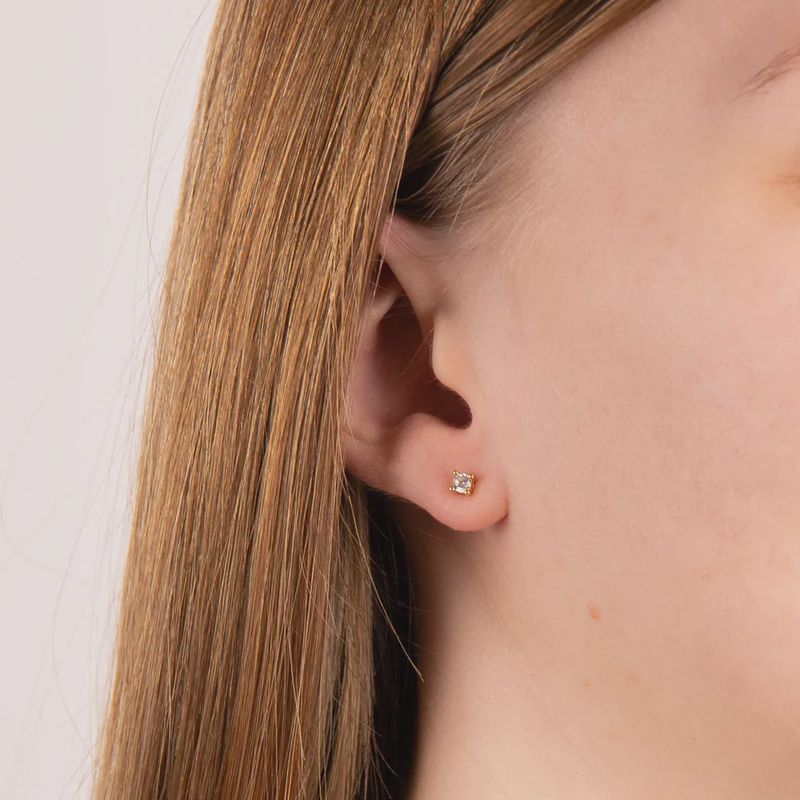 Silver Gold Plated Claw 3mm Crystal Studs