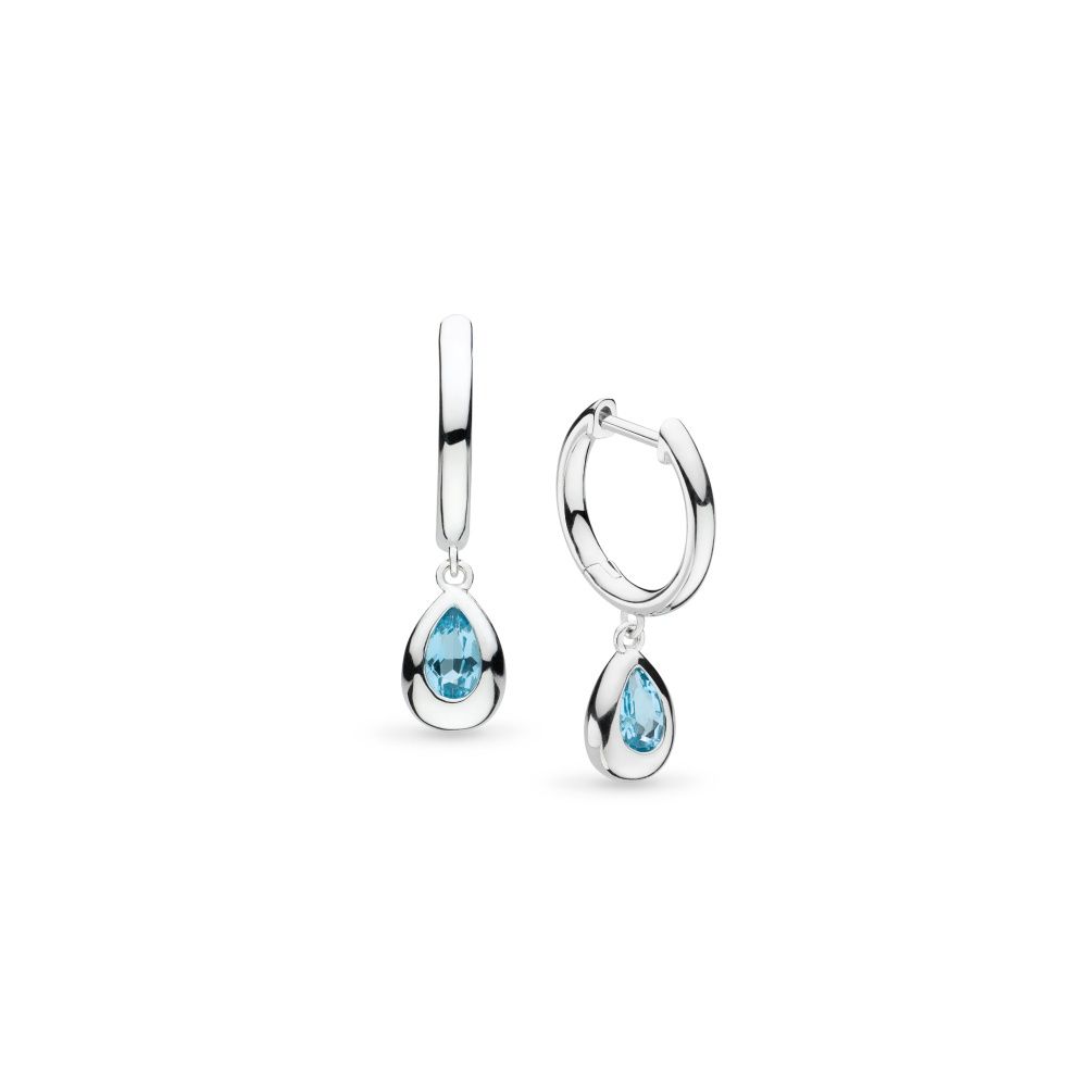 Silver Coast Pebble Swiss Blue Topaz Hoop Earrings Silver Coast Pebble Swiss Blue Topaz Hoop Earrings