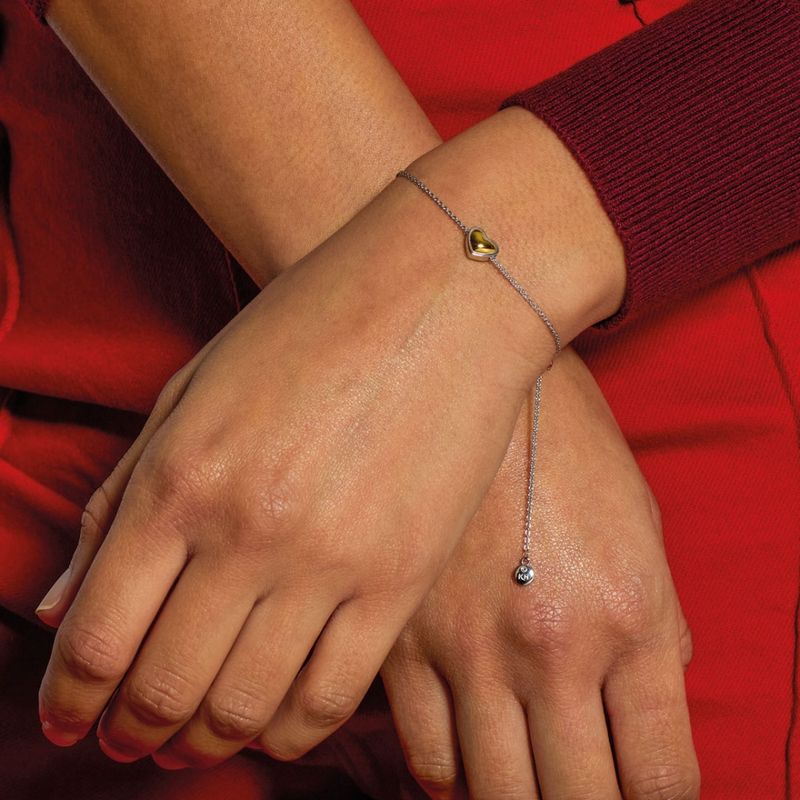 Silver Heart of Gold Bracelet