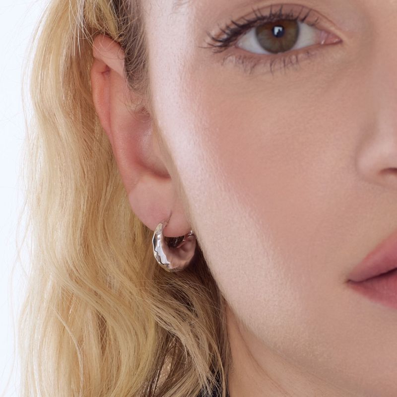 Silver Mirage Reflect Hinged Hoop Earrings