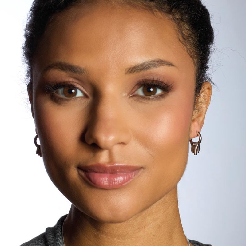Silver Array Dangle Hoop Earrings