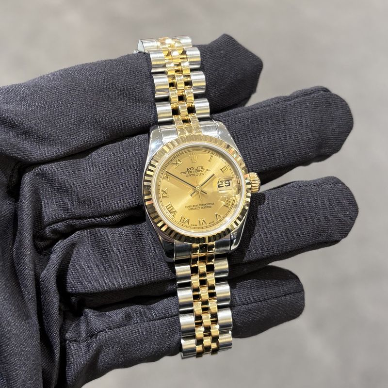 Pre-Owned Rolex 26mm Steel & Gold Roman Dial Ladies Datejust 179173 Pre-Owned Rolex 26mm Steel & Gold Roman Dial Ladies Datejust 179173