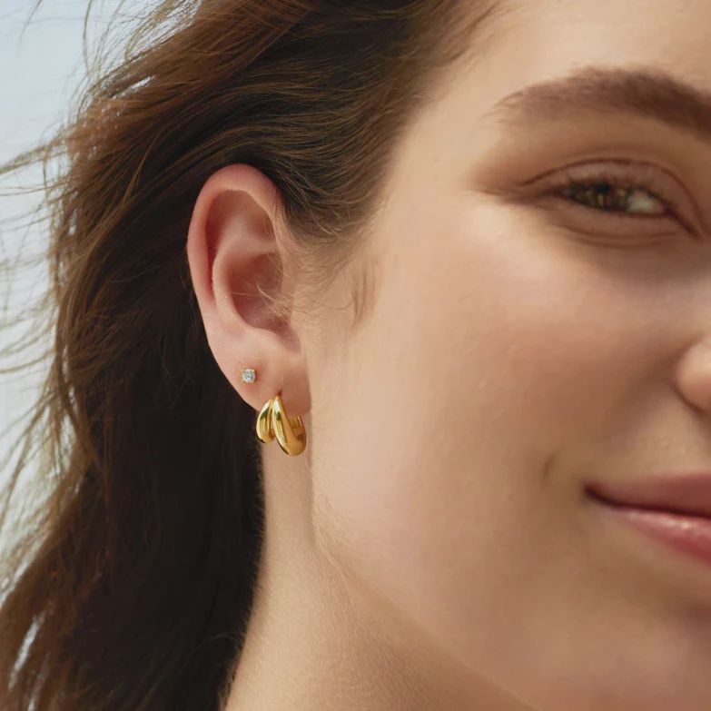 Dome Huggie Hoop Earrings