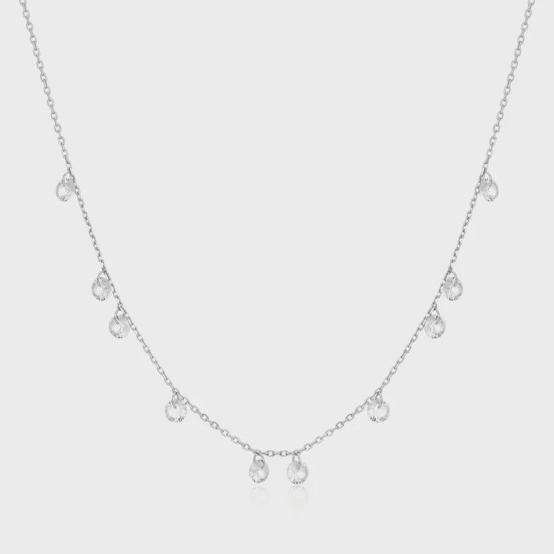 Droplet Station Necklace, Metal: Sterling Silver