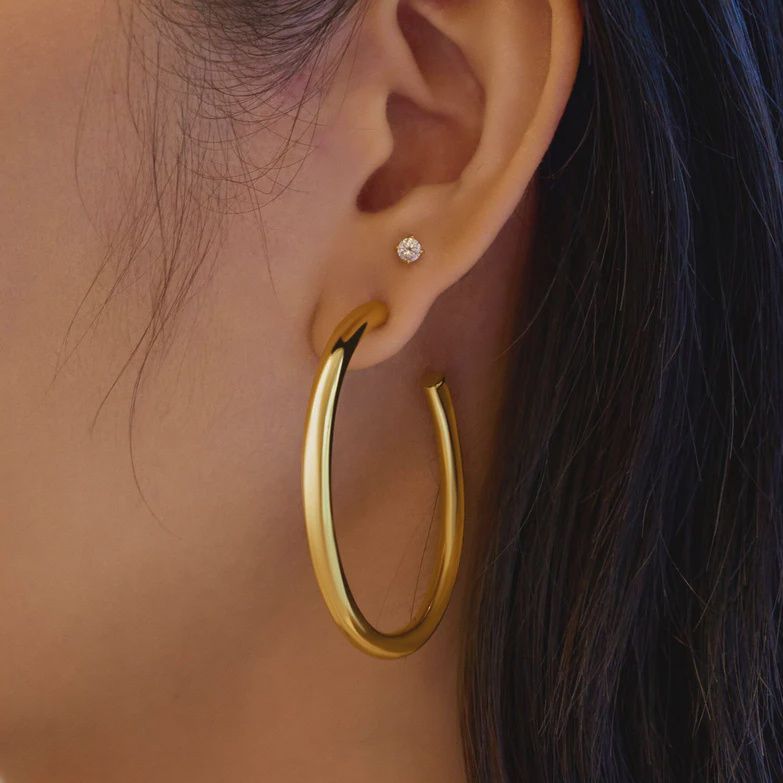 Classic Tube Large Hoop Earrings
