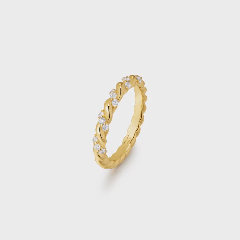 Gold Sparkle Twisted Ring