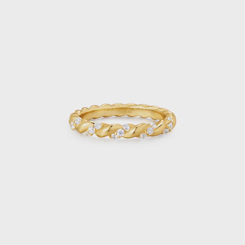 Gold Sparkle Twisted Ring