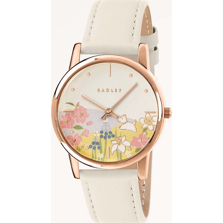 Spring Blooms 35mm Leather Strap Ladies Watch