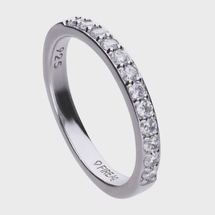 Silver Half Eternity CZ Band Ring Silver Half Eternity CZ Band Ring