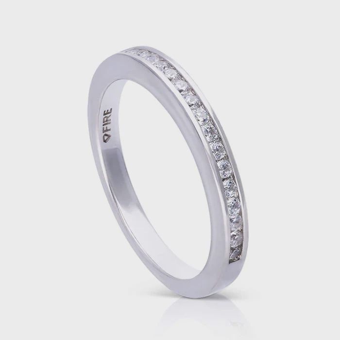 Silver Channel Set Half Eternity Ring