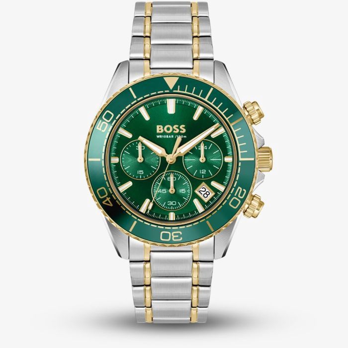 Sealiner Green &amp; Gold 44mm Chronograph Gents Watch