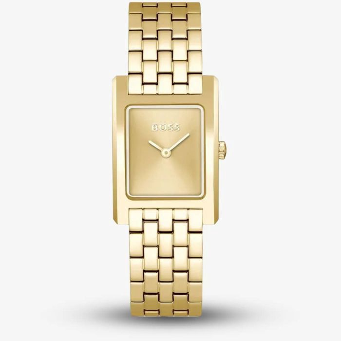 Lucy Gold Plated Rectangle Ladies Watch