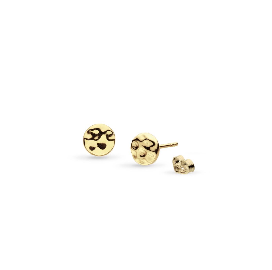 Mirage Reflect Golden Round Disc Stud Earrings