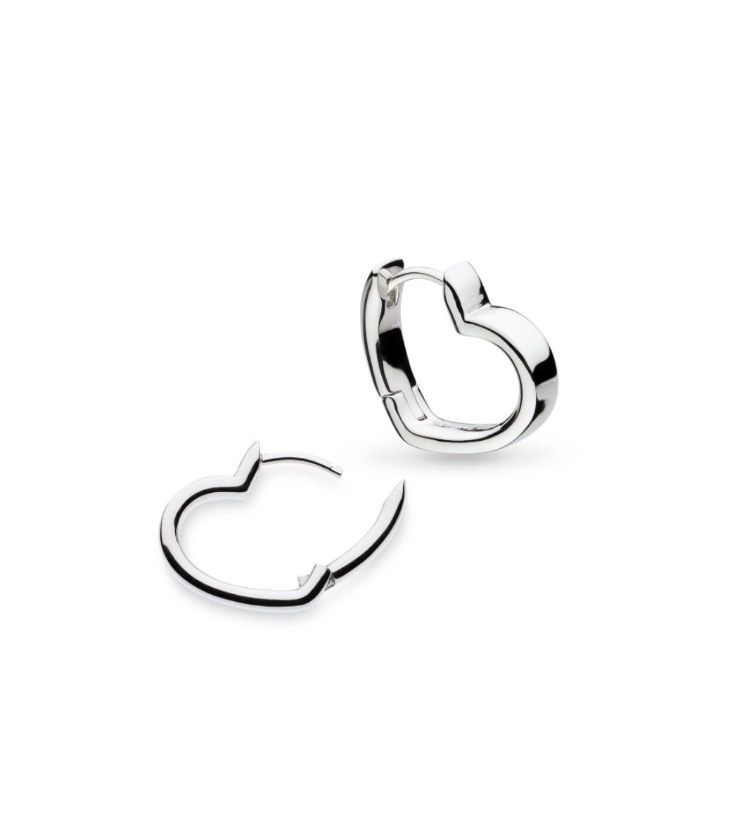 Love Silver Heart Hoop Earrings