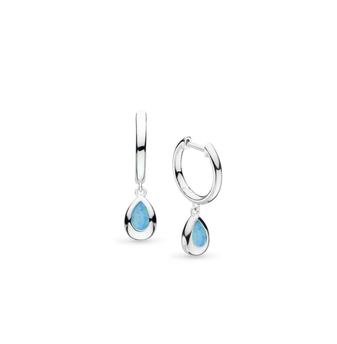 Coast Pebble Blue Opal Hoop Earrings