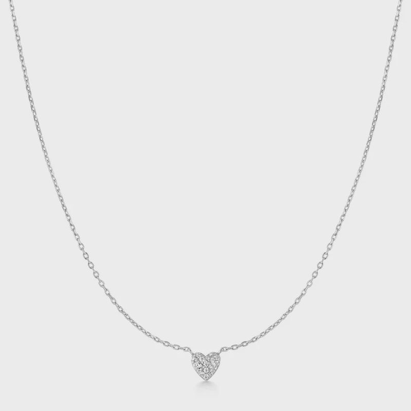 Silver Pavé Heart Necklace Silver Pavé Heart Necklace