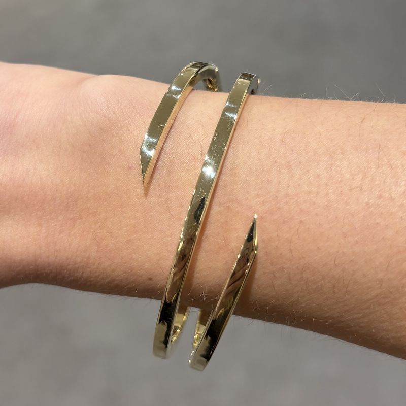 Pre-Owned 9ct Yellow Gold Wrap Hinged Bangle 22g