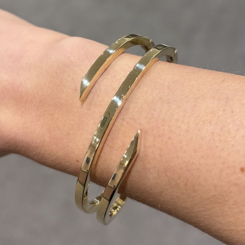 Pre-Owned 9ct Yellow Gold Wrap Hinged Bangle 22g
