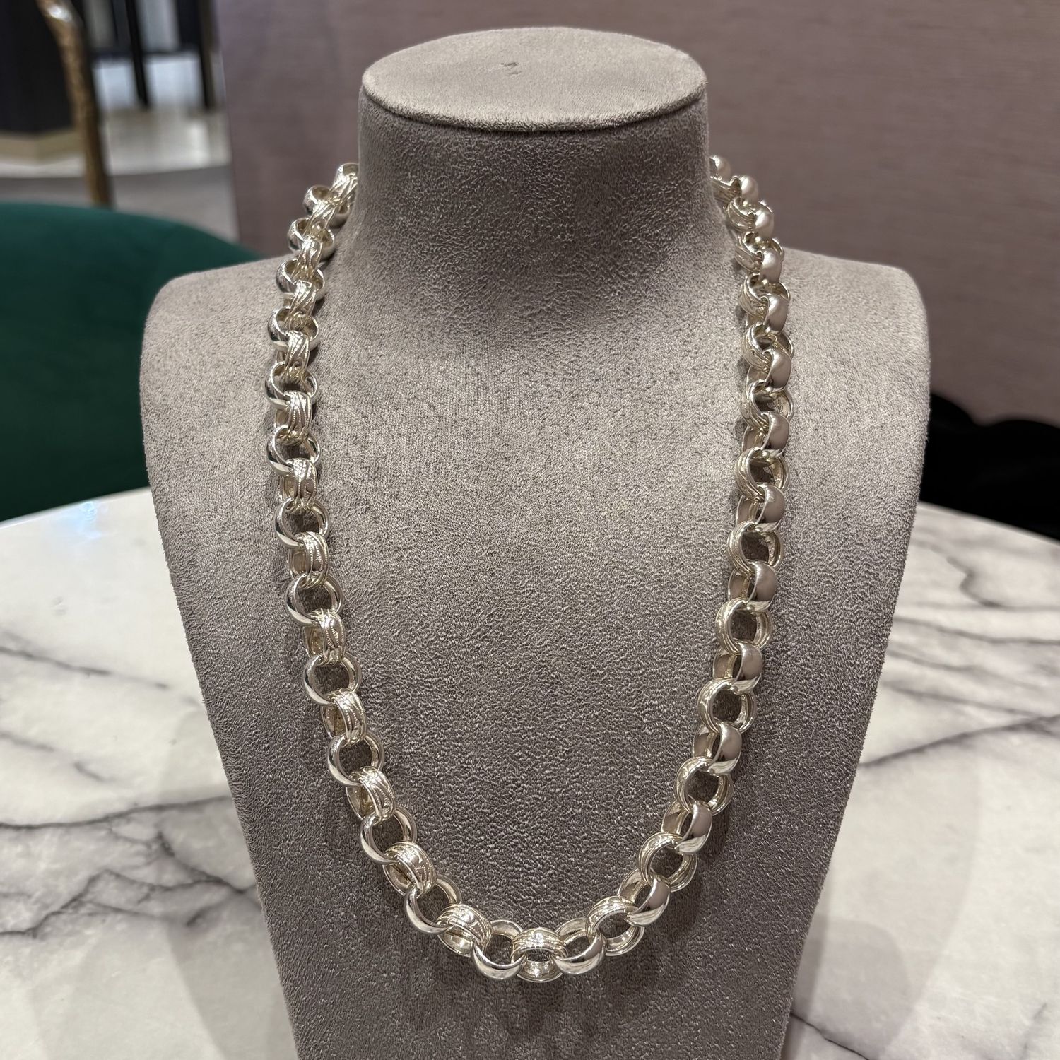 Pre-Owned Silver 24” Belcher Chain 97.7g
