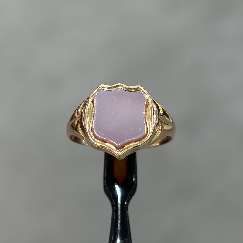 Pre-Owned Antique C.1884 18ct Yellow Gold Sardonyx Shield Signet Ring