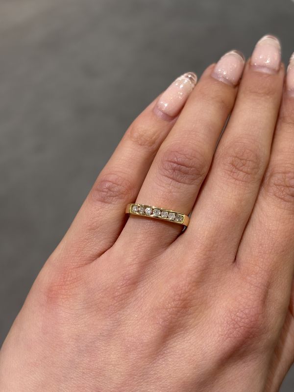 Pre-Owned 18ct Yellow Gold 0.25ct Diamond Channel Set 1/3 Eternity Ring