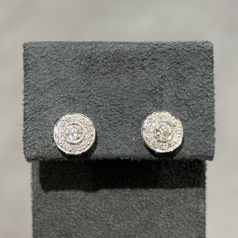 Pre-Owned Tiffany &amp; Co Platinum 0.63ct Diamond Circlet Halo Stud Earrings