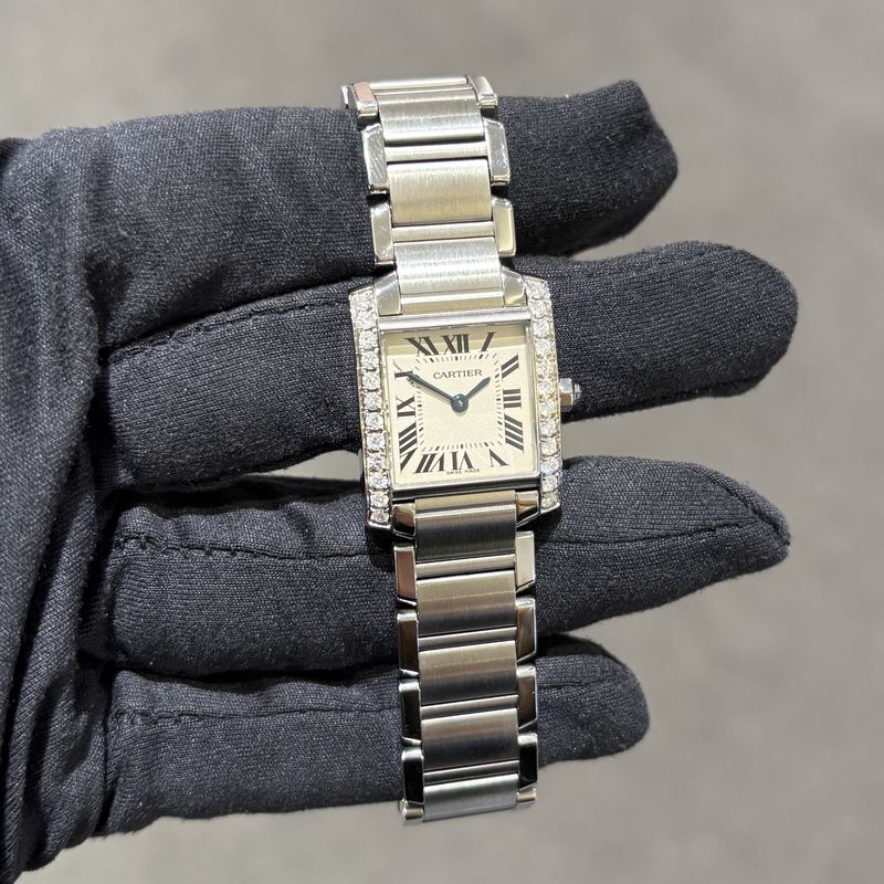 Pre-Owned Cartier Tank Custom Diamond Set Ladies Watch 2384