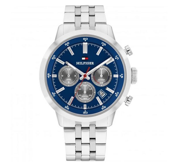 Tommy Hilfiger Kent Blue Dial Bracelet Chronograph 43mm Mens Watch