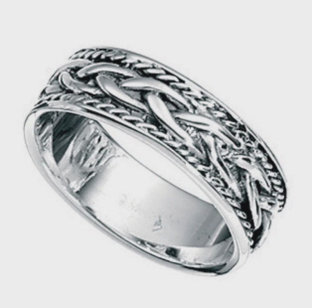 Sterling Silver Plaited Design Band Ring