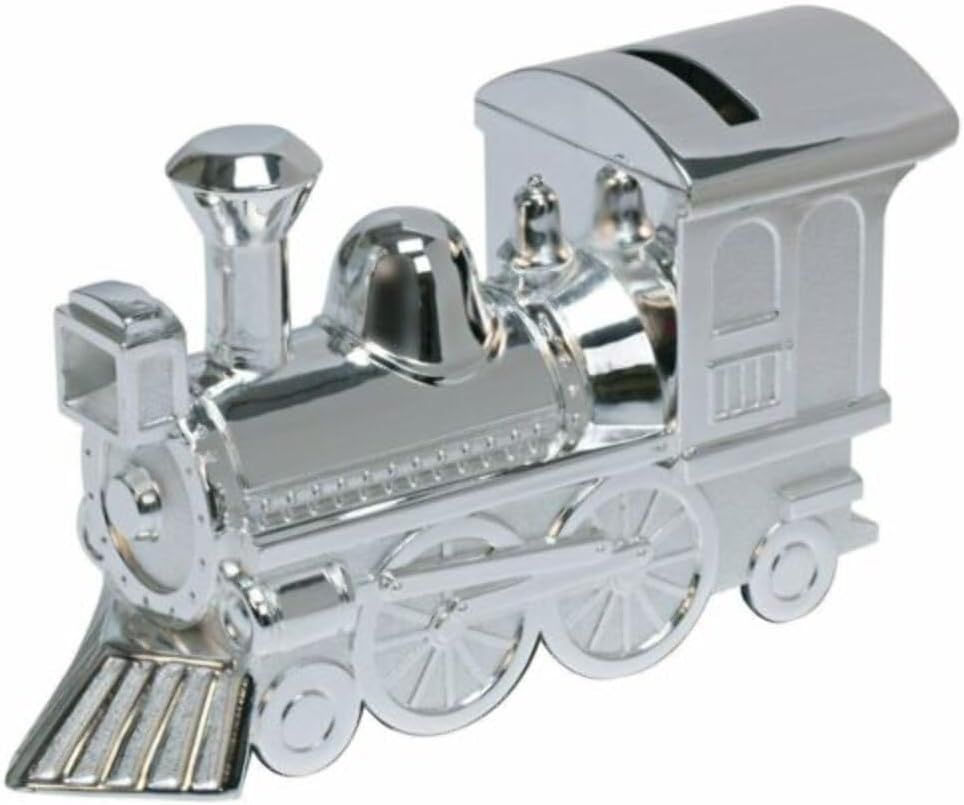 Silver Plated Money Box - Large Train