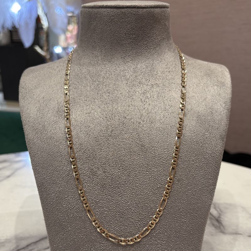 Pre-Owned 9ct Yellow Gold Figaro Anchor 24" Chain Pre-Owned 9ct Yellow Gold Figaro Anchor 24" Chain