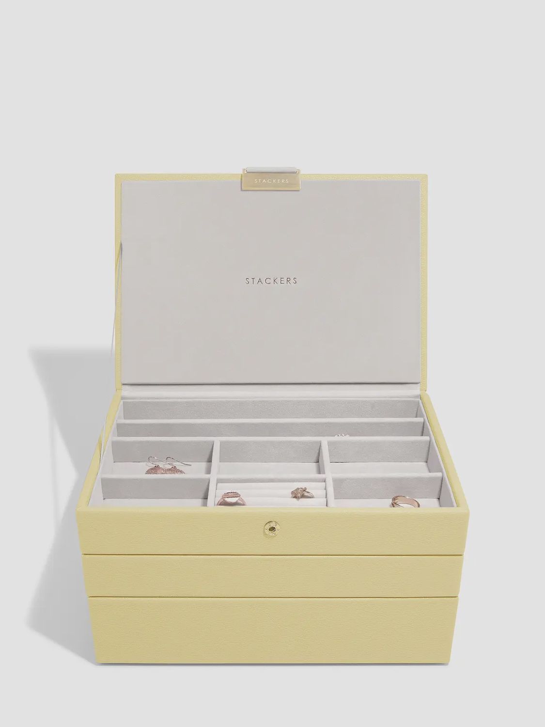 Set Of Three Jewellery Box In Butter Yellow
