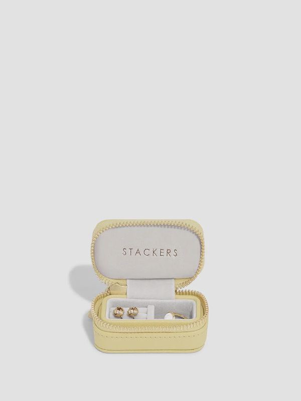 Zipped Travel Jewellery Box In Butter Yellow