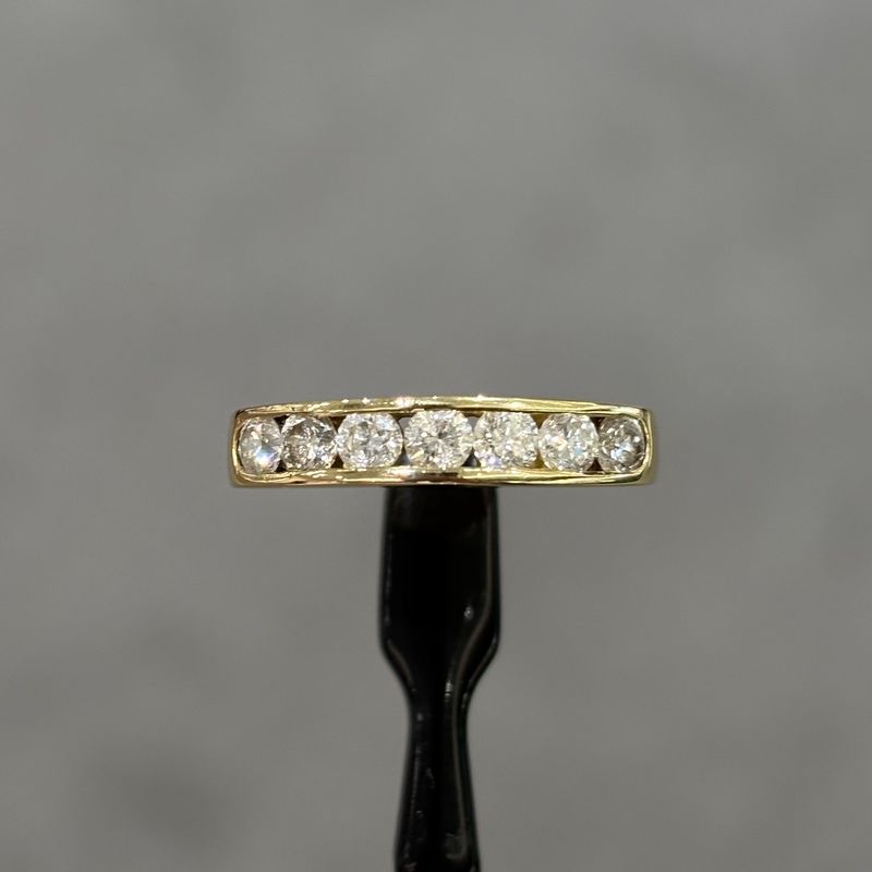 Pre-Owned 18ct Yellow Gold 1.00ct Round Brilliant Cut Diamond Channel Set 1/2 Eternity Ring