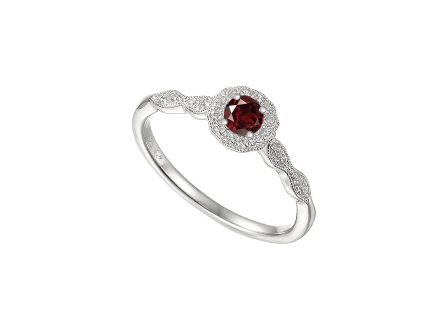Sterling Silver CZ & Garnet Cool Nights Cluster Ring Sterling Silver CZ & Garnet Cool Nights Cluster Ring