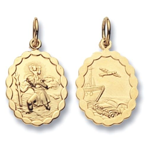 9ct Yellow Gold Oval St Christopher PN295