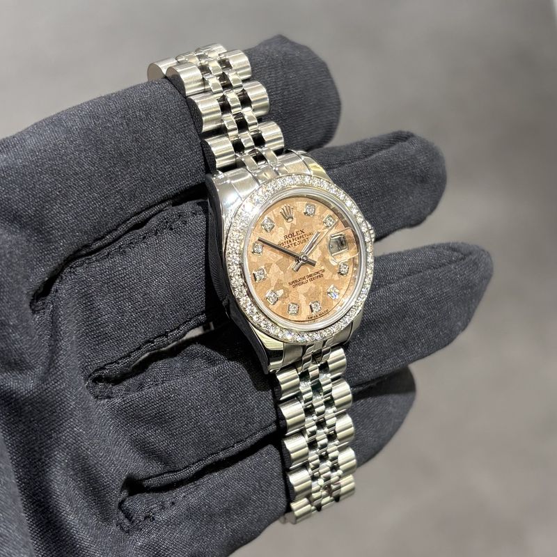Pre-Owned Rolex Factory Diamond Set Steel Ladies Datejust 179384 63130