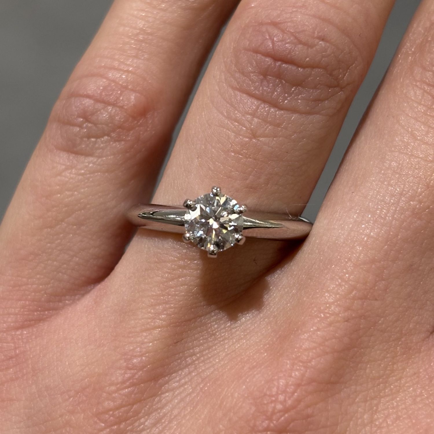 Pre-Owned Tiffany & Co ‘The Tiffany Setting’ Platinum 0.71ct Diamond Solitaire Pre-Owned Tiffany & Co ‘The Tiffany Setting’ Platinum 0.71ct Diamond Solitaire