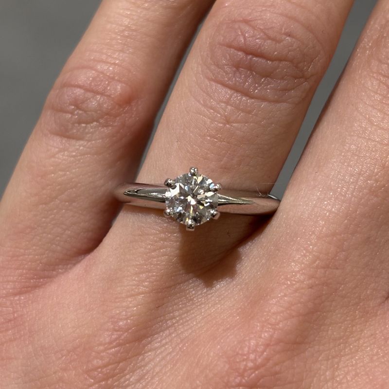 Pre-Owned Tiffany &amp; Co ‘The Tiffany Setting’ Platinum 0.71ct Diamond Solitaire