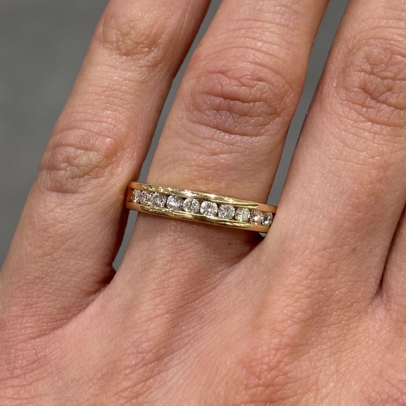 Pre-Owned 14ct Yellow Gold 0.36ct Diamond Channel Set Ring Pre-Owned 14ct Yellow Gold 0.36ct Diamond Channel Set Ring