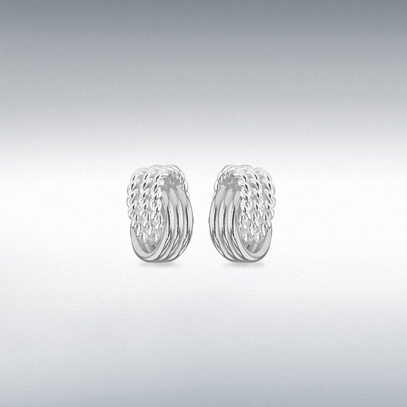 Sterling Silver Polished and Textured Knot Stud Earrings Sterling Silver Polished and Textured Knot Stud Earrings