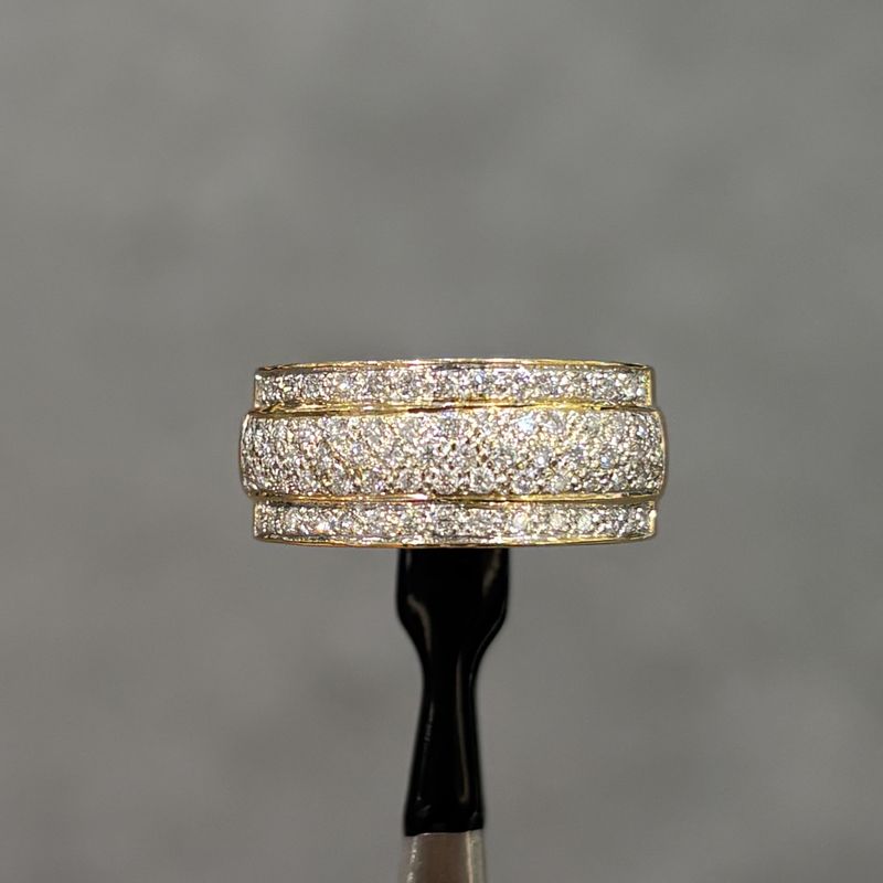 Pre-Owned 14ct Yellow Gold 0.80ct Diamond 3 Row 1/2 Eternity Ring Pre-Owned 14ct Yellow Gold 0.80ct Diamond 3 Row 1/2 Eternity Ring