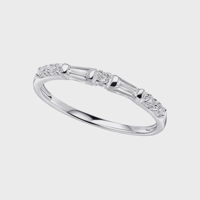 Silver Baguette Cut Half Eternity Ring Silver Baguette Cut Half Eternity Ring