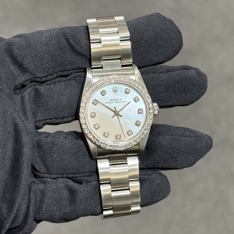 Pre-Owned Rolex Custom Diamond Set Midsize Ladies Datejust 77080