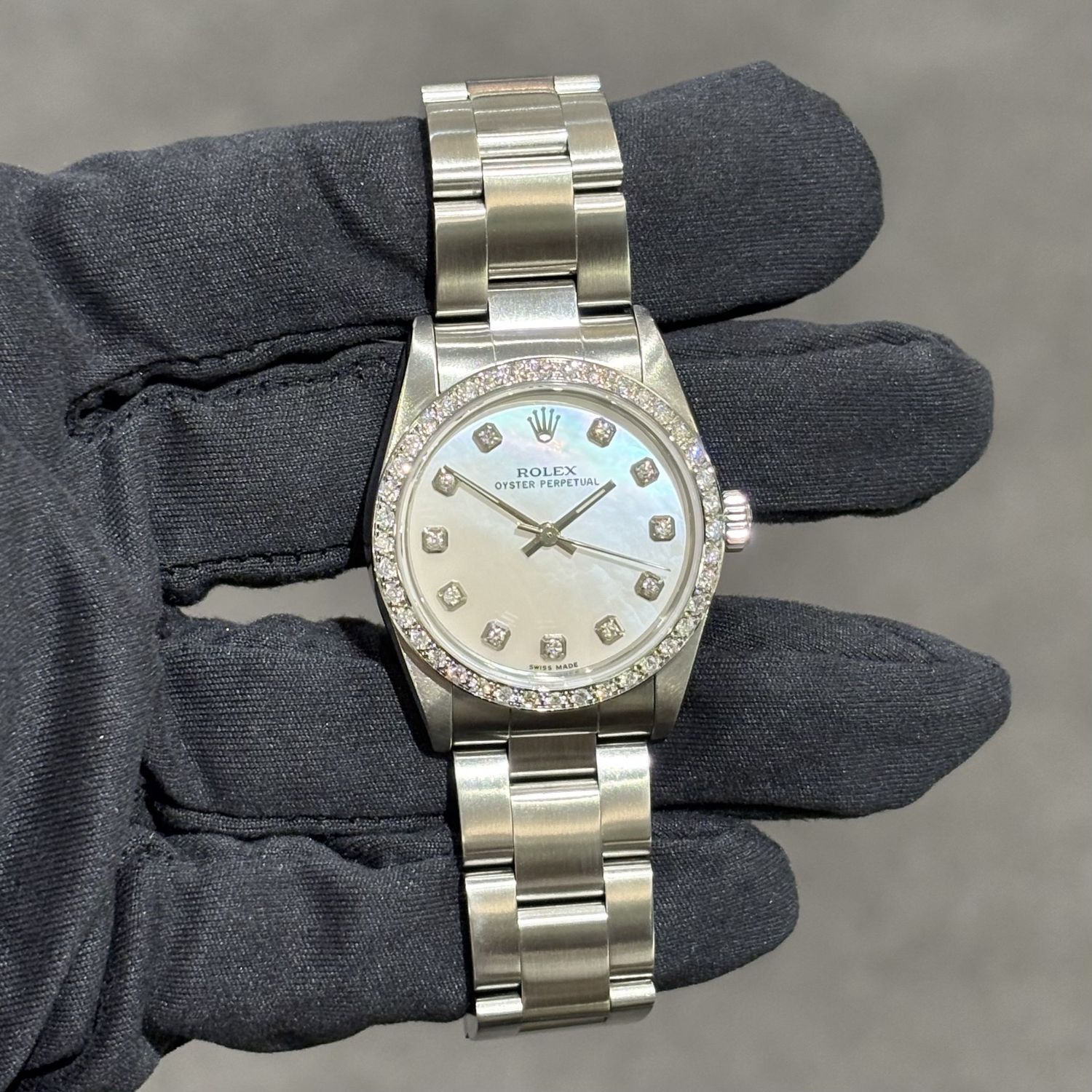 Pre-Owned Rolex Custom Diamond Set Midsize Ladies Datejust 77080
