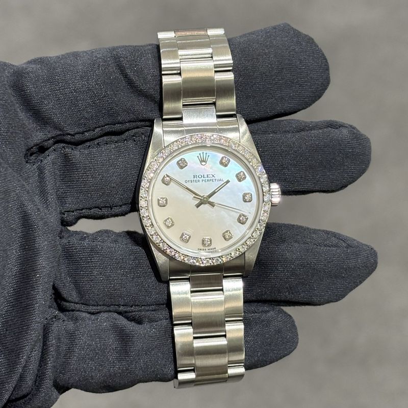 Pre-Owned Rolex Custom Diamond Set Midsize Ladies Datejust 77080