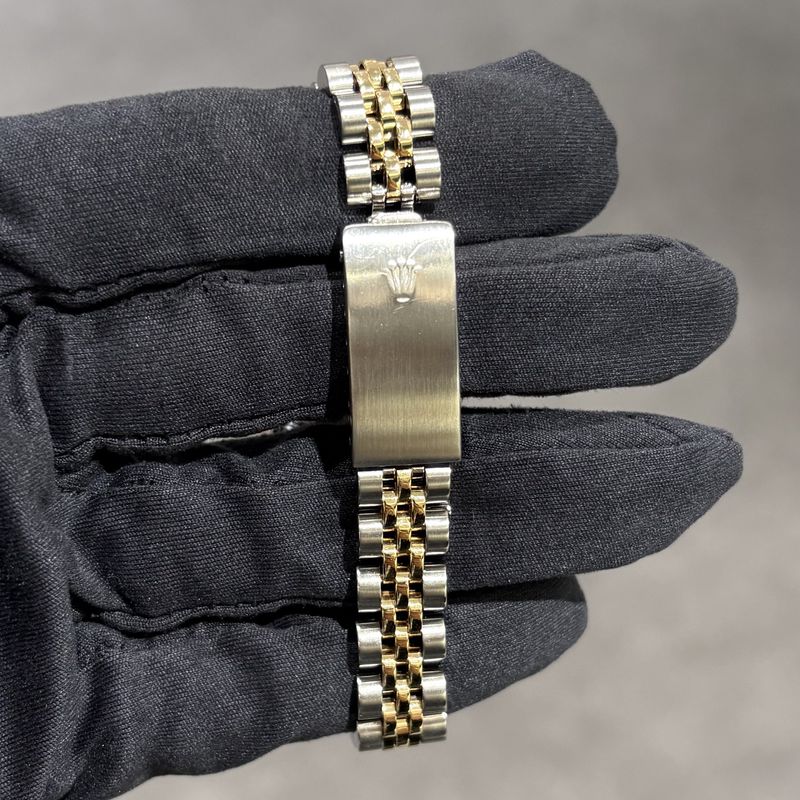 Pre-Owned Rolex Champagne Diamond Dot Dial Steel & Gold Ladies Datejust 69173