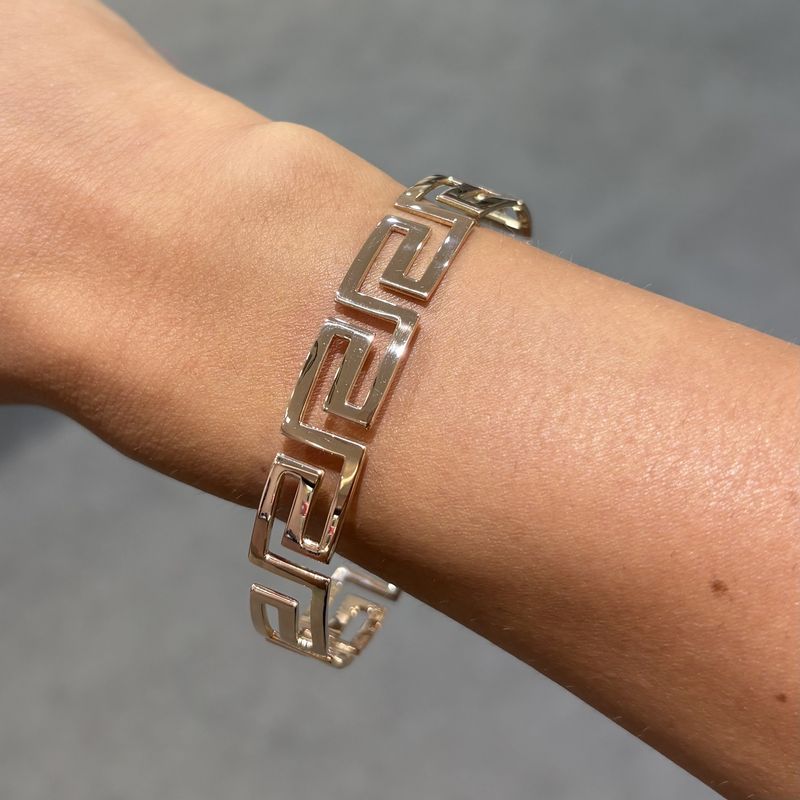Pre-Owned 9ct Rose Gold Greek Style Bangle