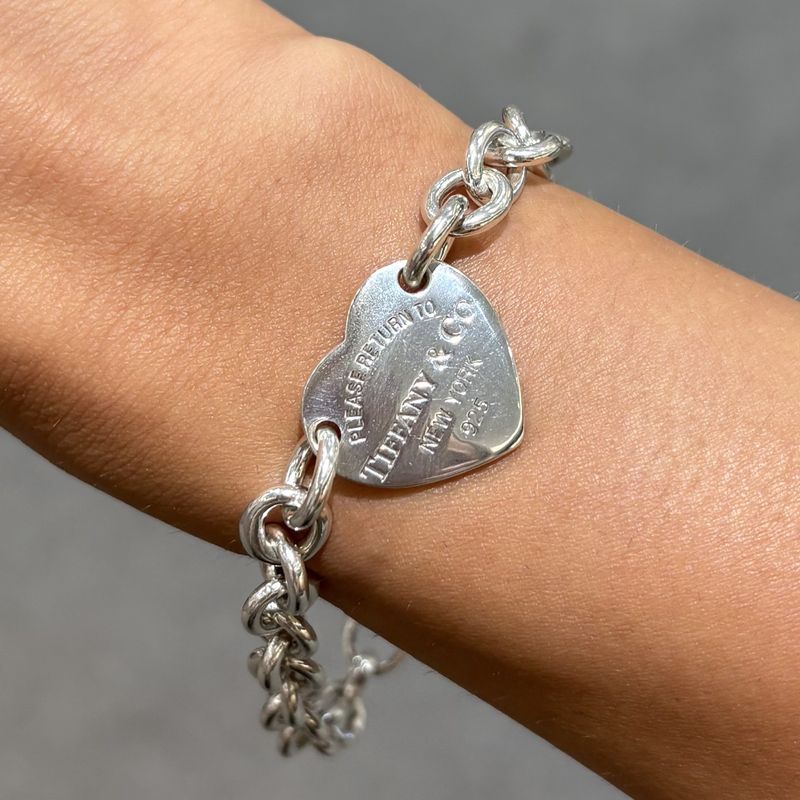 Pre-Owned Tiffany &amp; Co Return To Tiffany Heart Tag Belcher Bracelet